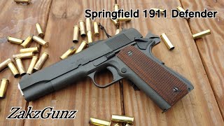springfield 1911 mil-spec defender .45 acp at the range (close up) hd widescreen