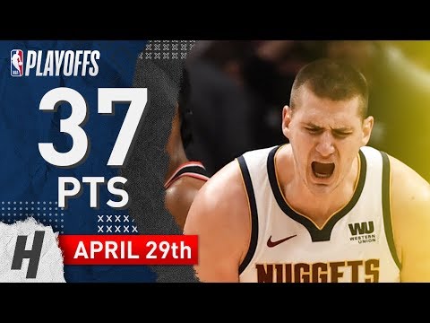 Nikola Jokic Full Game 1 Highlights Nuggets vs Blazers 2019 NBA Playoffs - 37 Pts, 6 Ast, 9 Reb!