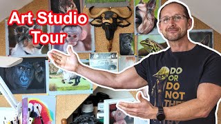 Practical Art Studio Tour – A REAL Functional Studio that works - Artist Jason Morgan