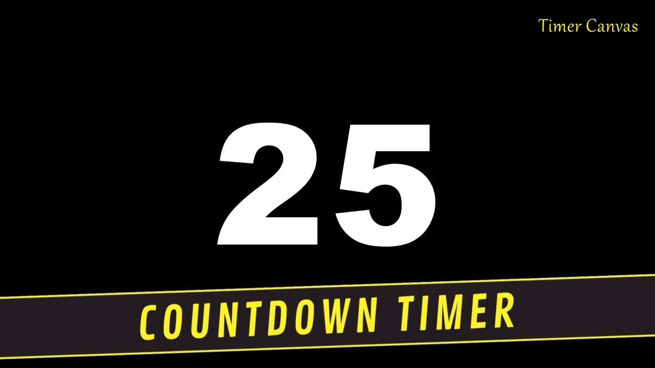 ⏳ 25-Second Silent Countdown Timer | Cuckoo Alarm & Black Screen - YouTube