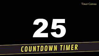 ⏳ 25-Second Silent Countdown Timer | Cuckoo Alarm & Black Screen