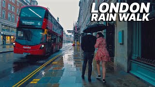 Walking in the Rain in London, UK ️??- 3D binaural city sounds and 4K Rain Ambience