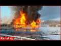 A strong fire broke out on the &quot;Lomonosov&quot; ship in the Arkhangelsk region of Russia