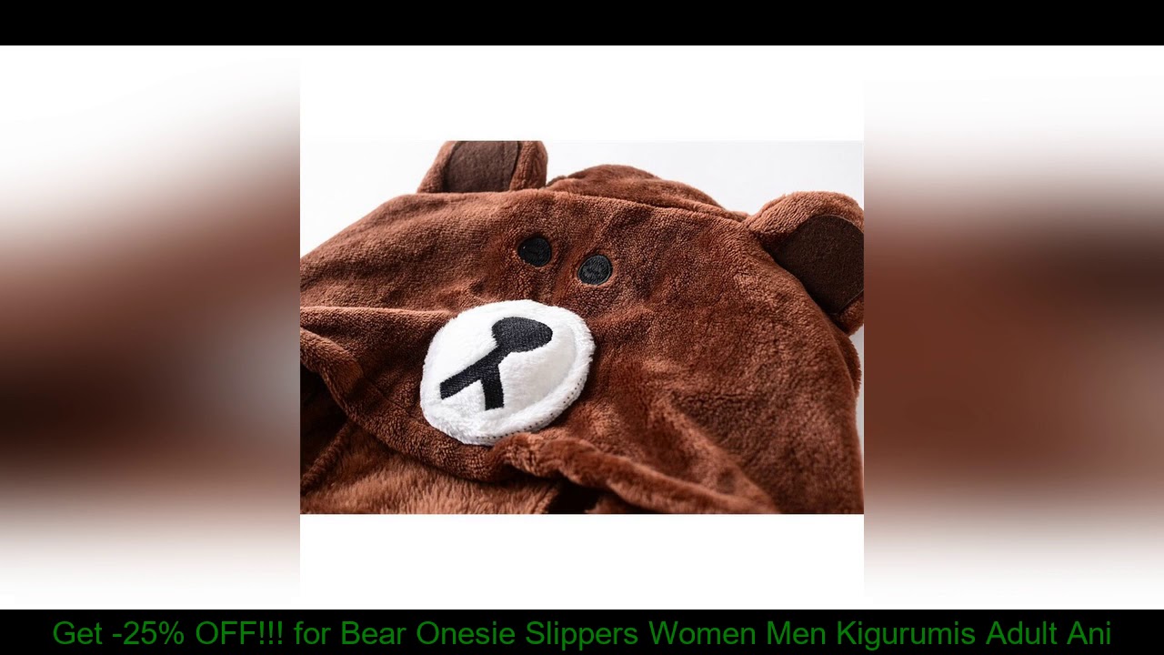 Clearance Sale -25% OFF – Bear Onesie Slippers Women Men Kigurumis Adult Animal Cartoon Pajama Funn