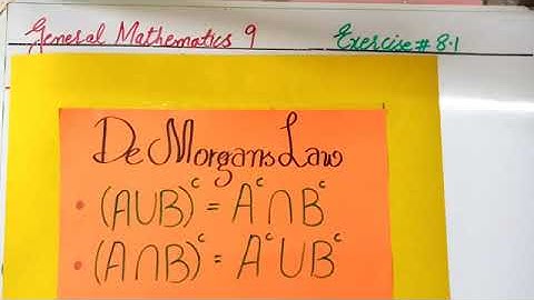 9th G.Maths|CHAPTER#8 (EX#8.1)Q# 6|TOPIC:De-Morgans Law