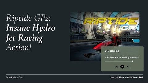 Riptide GP2 🔥 Insane Hydro Jet Racing Gameplay | CR7 Gaming