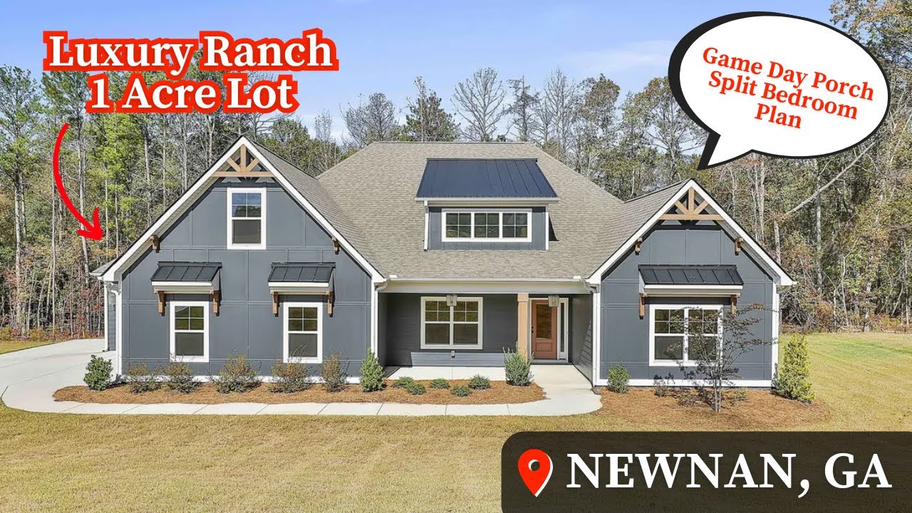 Жизнь в Ньюнане, Джорджия | Новое строительство | Ранчо | Обзор дома | План Харриса Ф. | Новые до...