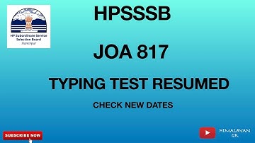 JOA 817 TYPING TEST RESUME - New Dates