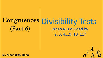 Congruences | Part 6| Divisibility Tests