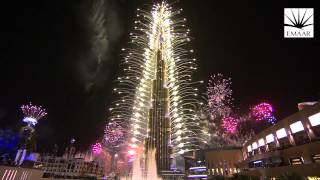 Feux d'artifice nouvel an 2014 Burj Khalifa Downtown Dubai