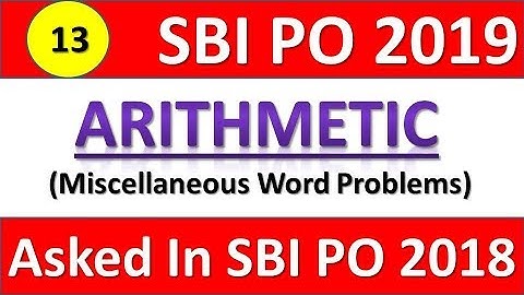 Memory Based Miscellaneous Arithmetic Questions For SBI PO 2019 || Session-13
