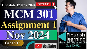 MCM301 Assignment 1 Solution 2024/ MCM301 Assignment 1 2024/  MCM301 Assignment 1 Solution fall 2024