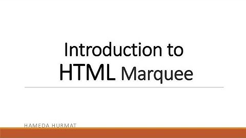 Marquee tag explained in HTML 5.|| Beats of coding.