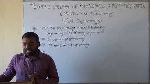 CNC; Part Programming, Lecture 01