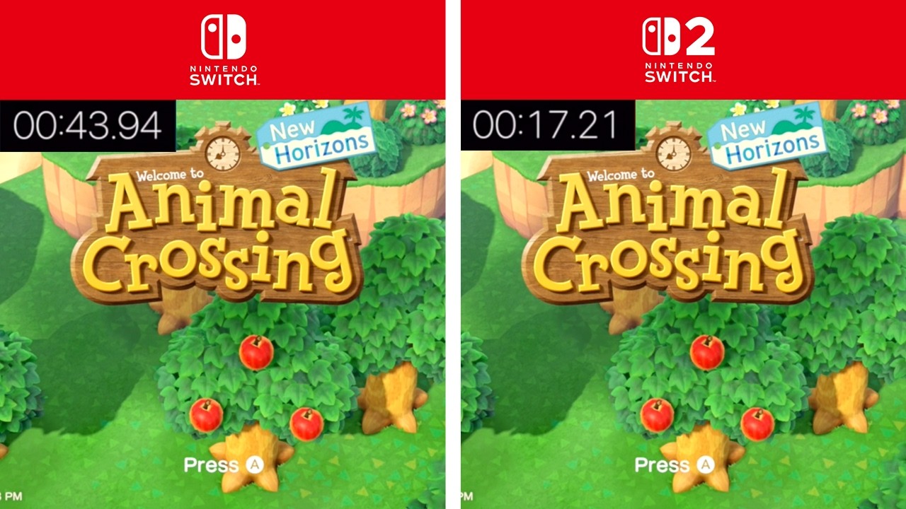 Switch 2 vs Switch 1 - Animal Crossing New Horizons LOADING Time & LAG Comparison!