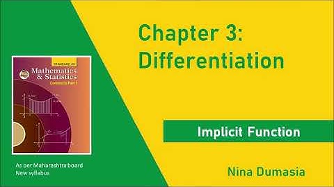 12th Commerce | Differentiation Implicit Functions