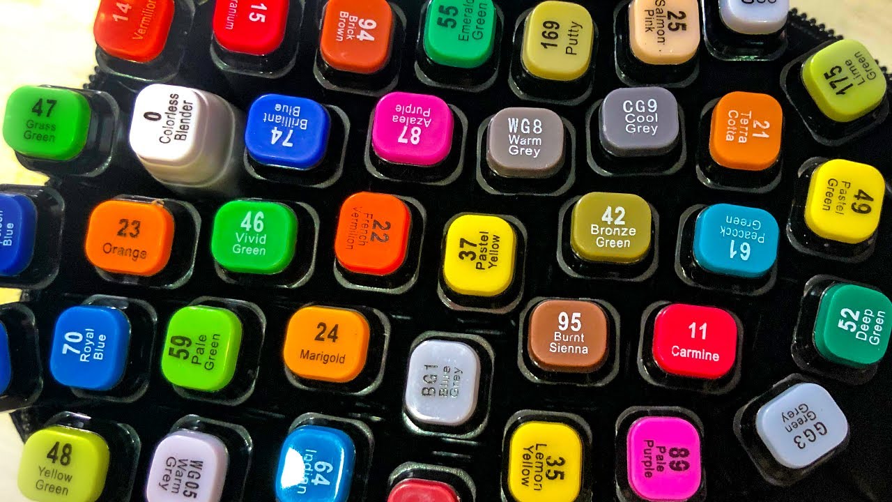 Обзор на мои новые маркеры TouchFive набор 40 штук выкраска тачфайв ...