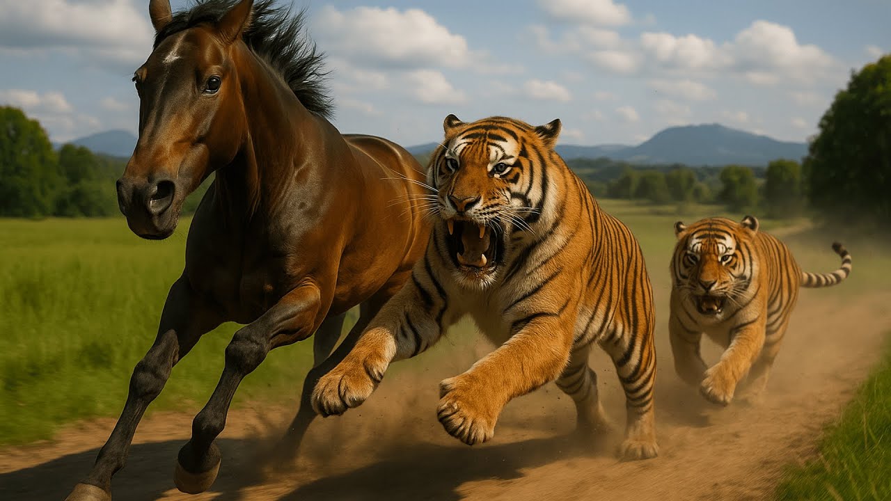 A Beautiful Wild Horse Hunted by 4 Hungry Bears in the Grass Land – Intense Chase EPS 3