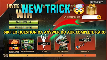 NEW TRICK INVITE AND WIN EVENT || TODAY CLAIM NOW ALL REWARD || ONLY FOR TODAY || ONLY FOR TODAY