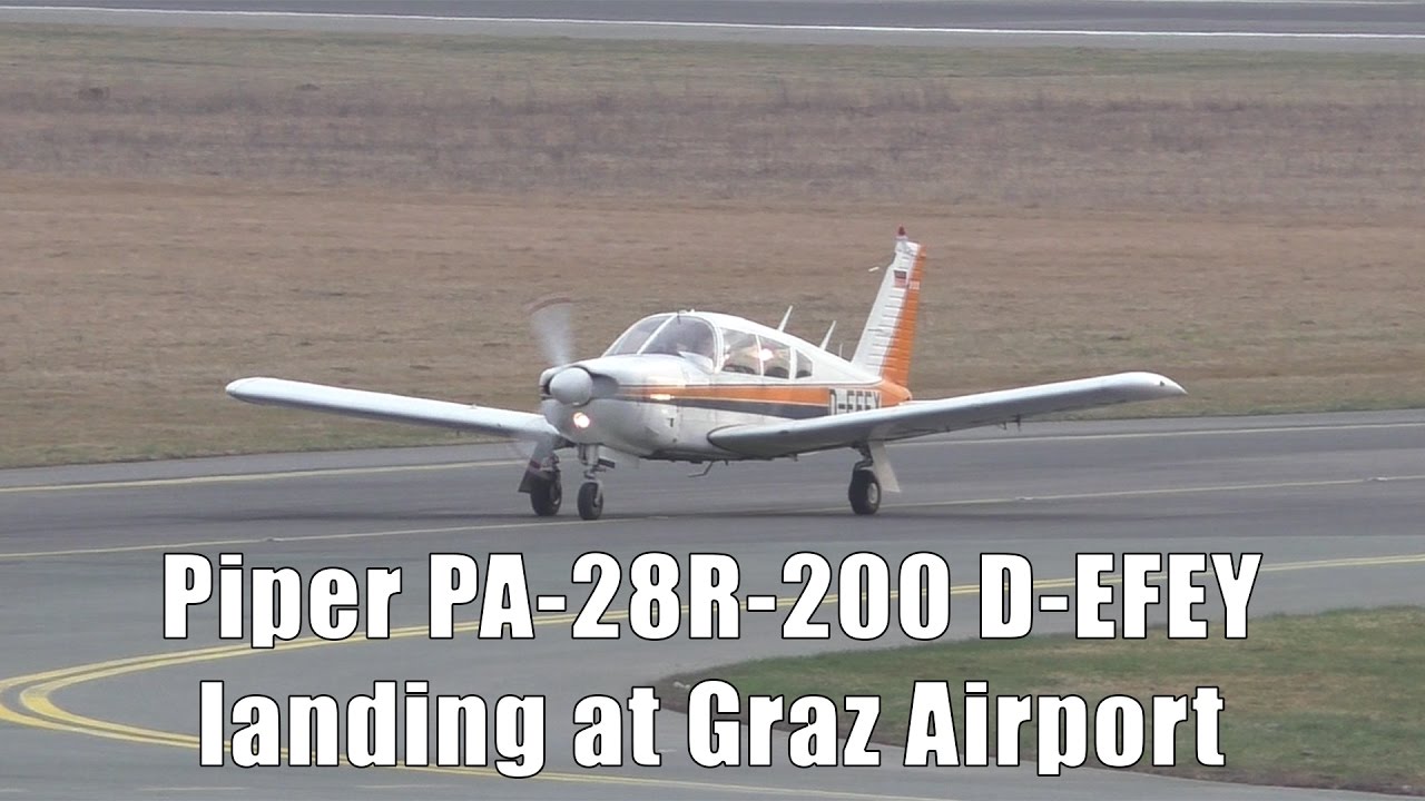 Motorflug Graz Piper PA-28R-200 Cherokee Arrow landing at Graz Airport | D-EFEY