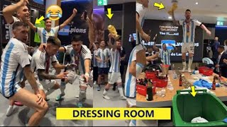 😂Messi, Martinez & Argentina Dressing Room Dance & Celebration with World Cup Trophy🏆