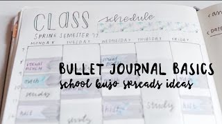 bujo basics: school bullet journal spread ideas // celinereads collab
