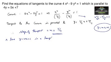 Find the equations of tangents to the curve 4x²-9y²=1 which is parallel to 4y=5x+7|Hyperbola|NEW|21
