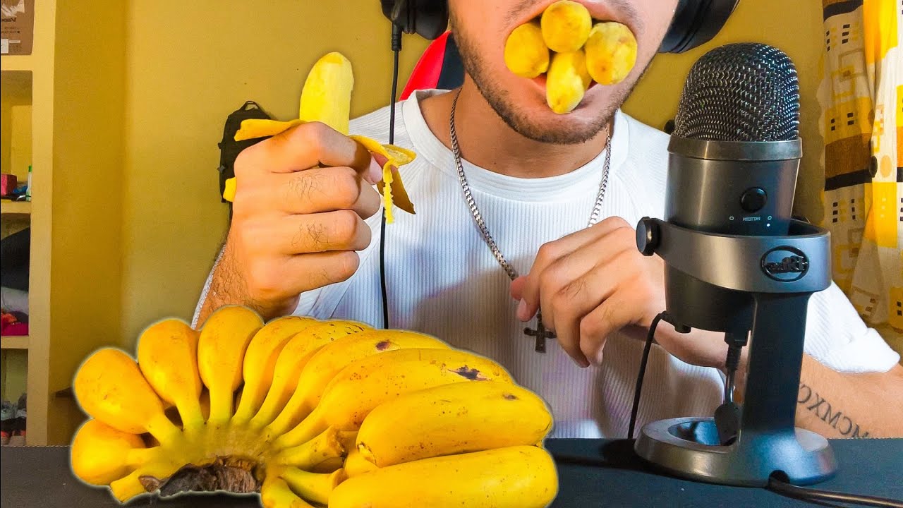 ASMR comiendo platanitos 🍌😋 ¡Mouth sounds suaves y chiclosos!🫢