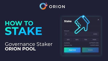How to stake as a Governance Staker on Orion Pool | Orion Protocol