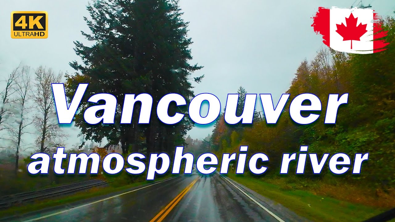 Highway drive in heavy rain | Relax and Sleep on the back seat, I'll drive | Greater Vancouver |