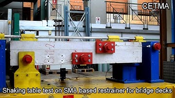 Shaking table test on SMA (Shape Memory Alloys) based restrainer for bridge decks