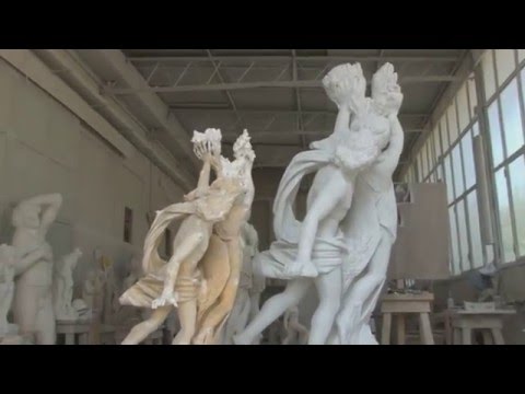 Frilli Gallery 1860  The Carving of a marble block  Apollo & Daphe replica after Lorenzo Bernini