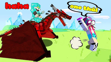 MCPE RỒNG WYVERN LỬA ONE CƯỠI TROLL NOOB YETI CHẠY KHẮP MAP TRONG MINECRAFT PE