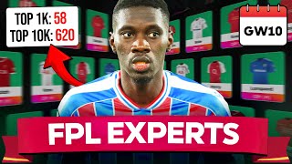 Fpl Gw10 Experts Team Best Gw10 Team