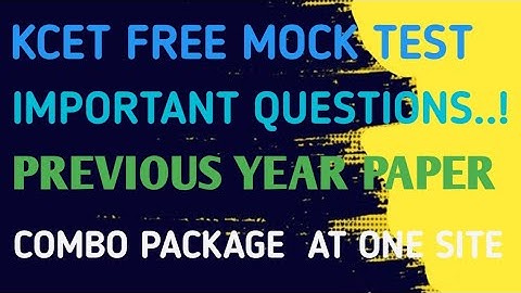 Kcet Free mock test|important questions#previousyearpaper #kcet2021 #kcet2022