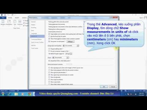 Video Thay đổi đơn vị đo trong Word 2013 - youtube