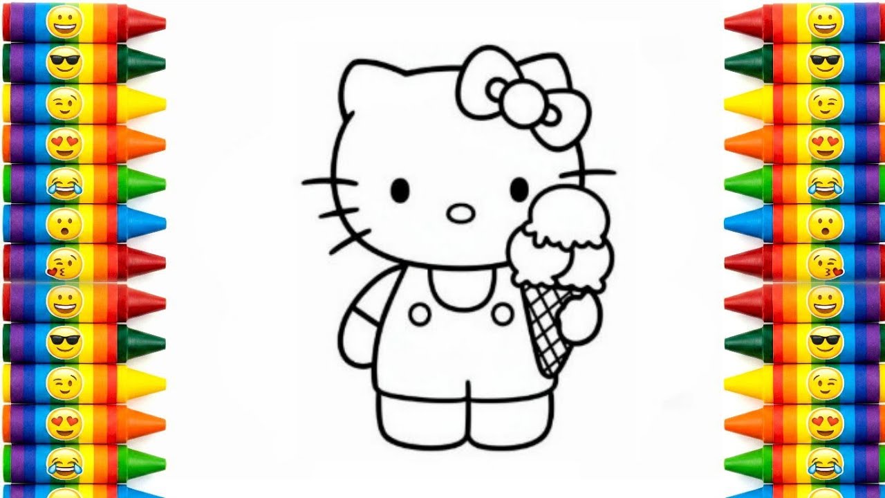 Как нарисовать Hello Kitty 🎀 | Рисование для детей: простые мультяшные раскраски