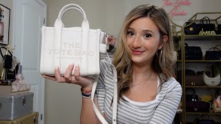 Review + What Fits + Pros & Cons the Marc Jacobs the Tote Small in Twine +  Comparison with the Mini 