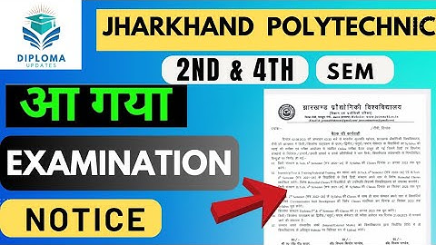 Jharkhand polytechnic 2nd & 4th sem examination notice || exam date @NewtonUpdates