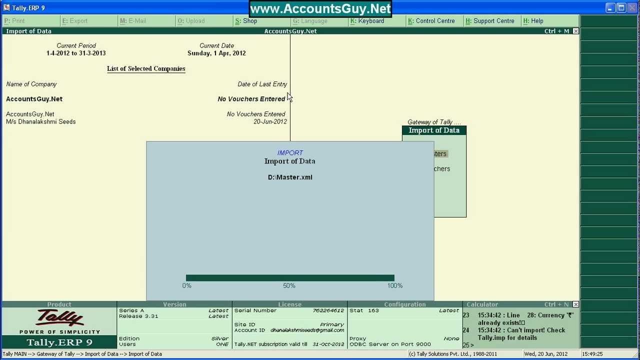 Chart Of Accounts In Tally Software