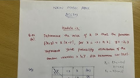 BCS301 MODULE 2 | JOINT PROBABILITY DISTRIBUTION
