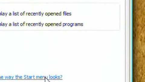How to change the Windows vista start menu to classic view