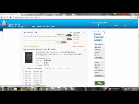 Typeracer Português - 625 cpm 125 wpm - mano cb1 