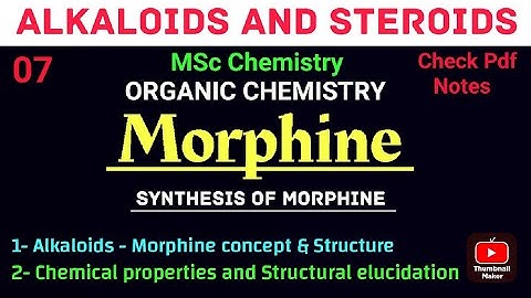 Synthesis of Morphine ~ Structural elucidation #mscchemistrynotes #alkaloids  @itschemistrytime