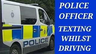 POLICE OFFICER TEXTING WHILST DRIVING CAUGHT ON DASHCAMERA