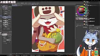 【お絵描き】朝活お絵描き：アイルー描く【2時間くらい】