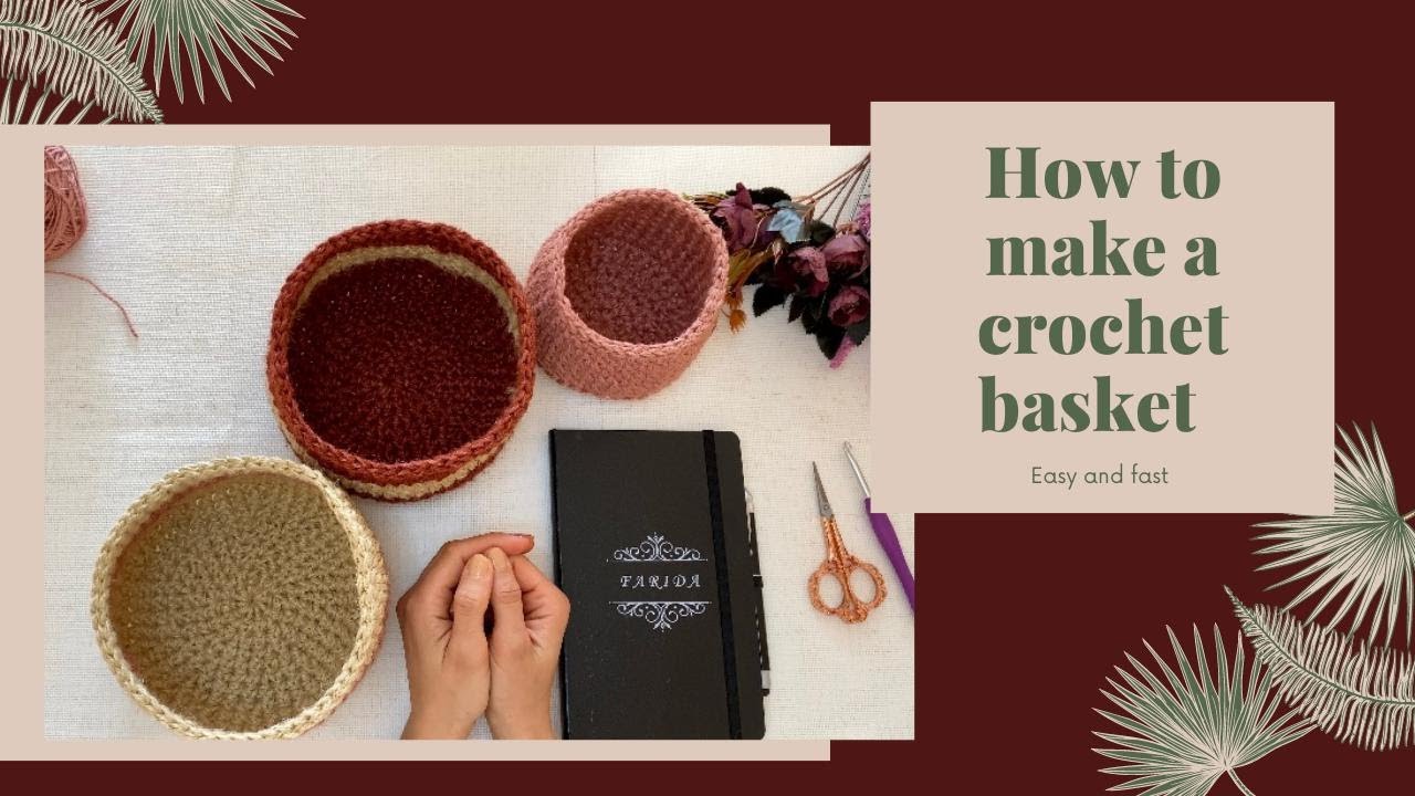 .كروشية باسكت دائري بخيط الخيش بطريقة سهلة للمبتدئين | How to crochet simple basket for HOME DECOR
