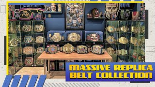 Massive Title Belt Collection 45+ Belts (WWE, AEW, WCW, NJPW, ROH, ECW, TNA)