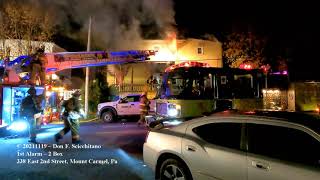 20211119 1st Alarm House Fire 338 East 2nd Str. Mount Carmel, Pal