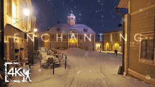 Enchanting Night Walk with Soft Snowfall, Old Town Porvoo, Finland 4K screenshot 5